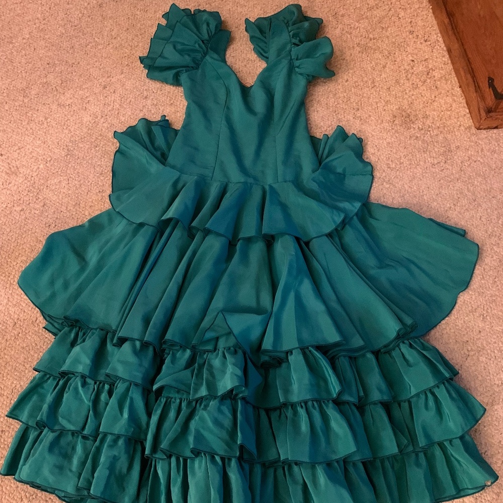 Flamenco Dress - Forest Green